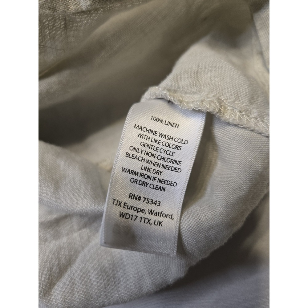 Cynthia Rowley 100% Linen Tunic Womens Small Off-White Roll Sleeve Pullover - Picture 5 of 7